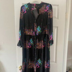 Nooworks Cosmic Ladies Olive Maxi Dress Large